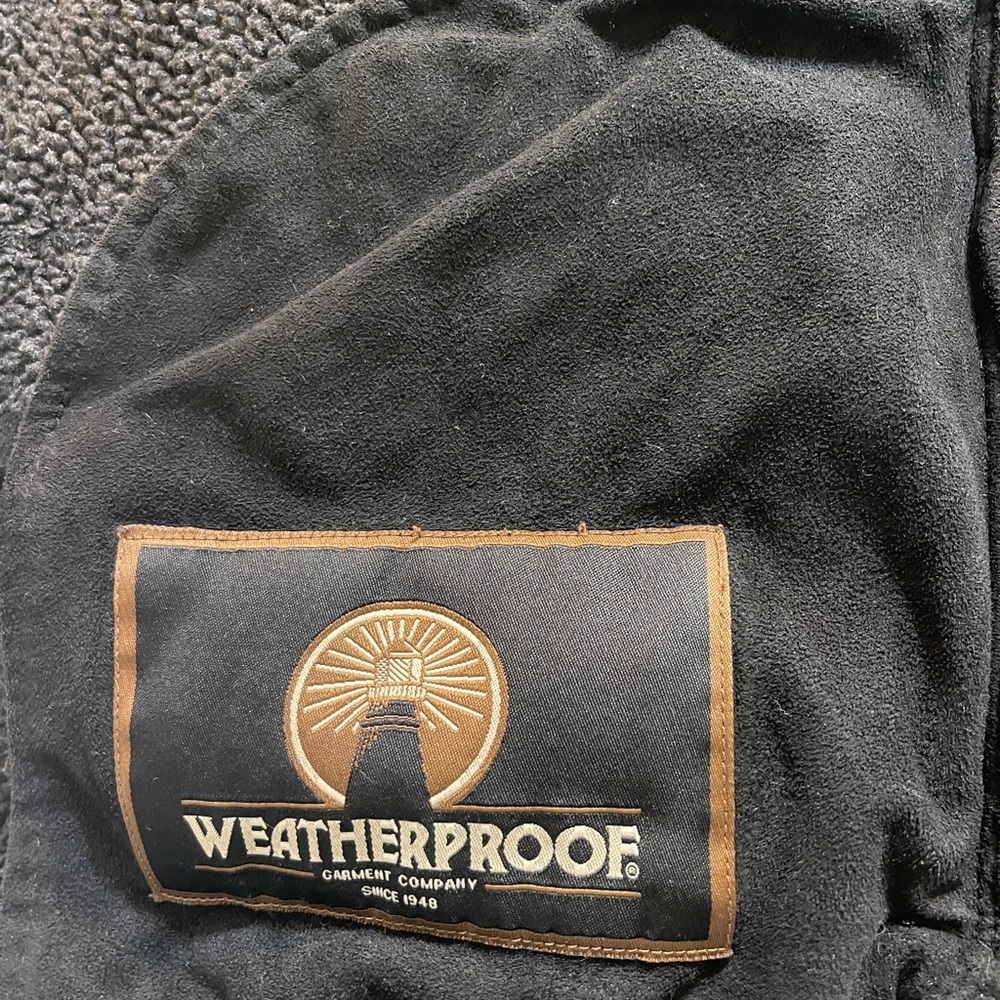 Weatherproof jacket black face suede collared zip pockets Sherpa lined size XL - Picture 6 of 7